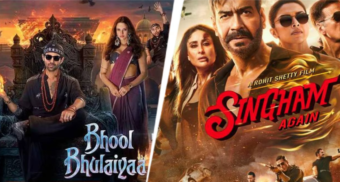 Singham Again Vs Bhool Bhulaiyaa 3 Box Office Collection