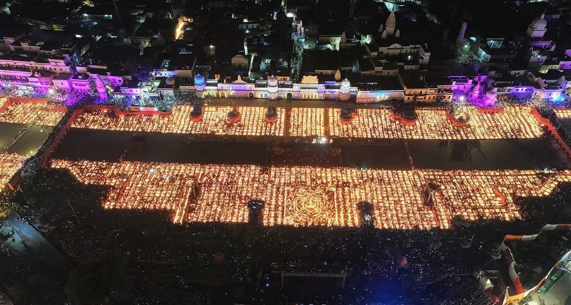 Ayodhya Lights up with 25 Lakh Diyas on Diwali Creating World Record